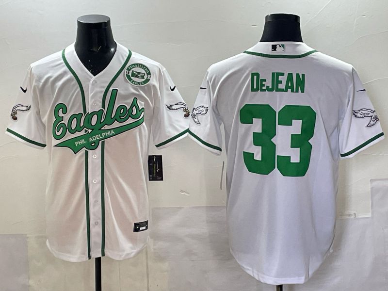 Men 2025 Philadelphia Eagles #33 Dejean white 2th generation Joint Name Nike Limited NFL Jersey style 006